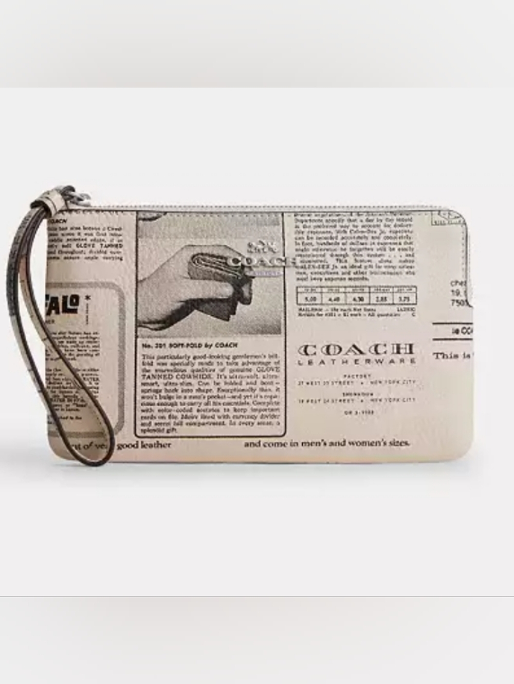 Coach Newspaper-Print Wristlet Clutch